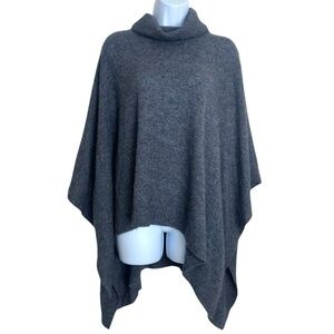 Jcrew Wool Cashmere Blend Turtleneck Poncho Cape Gray Charcoal